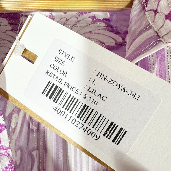 HEMANT & NANDITA Multi-Print Sequin Wrap Midi Dress Size Large - Picture 8 of 12